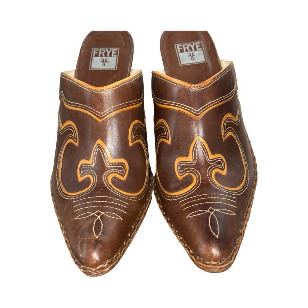 Rare Vintage Frye Phoenix Western Mules - Picture 6 of 13